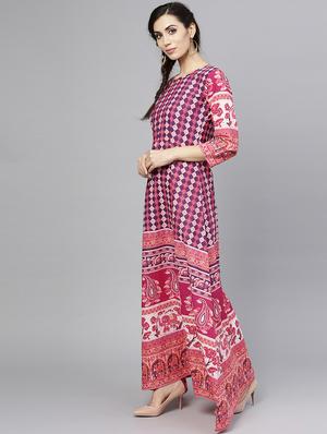 printed a-line kurta - 15857153 - Standard Image - 2
