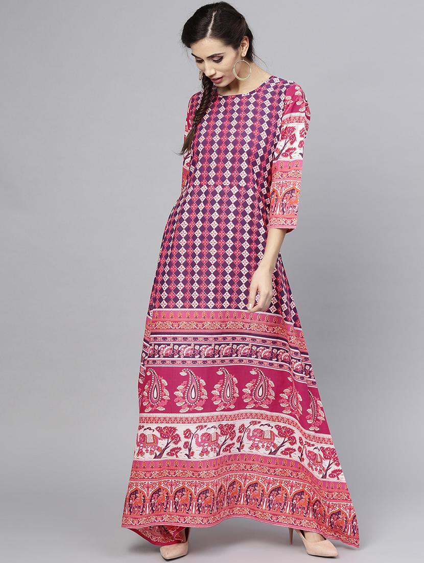 printed a-line kurta - 15857153 - Zoom Image - 1