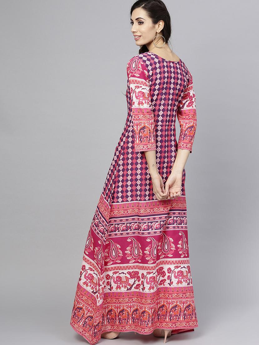 printed a-line kurta - 15857153 - Zoom Image - 3