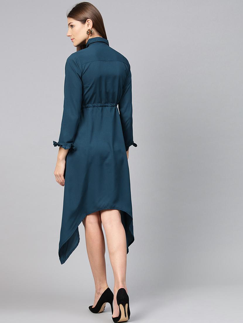 piping detail button up asymmetric dress - 15857160 - Zoom Image - 3