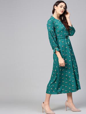 quirky button up a-line dress - 15857161 - Standard Image - 2