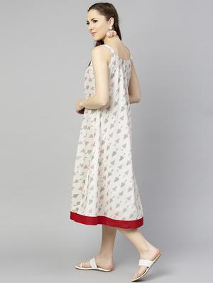 contrast binding a-line dress - 15857168 - Standard Image - 3
