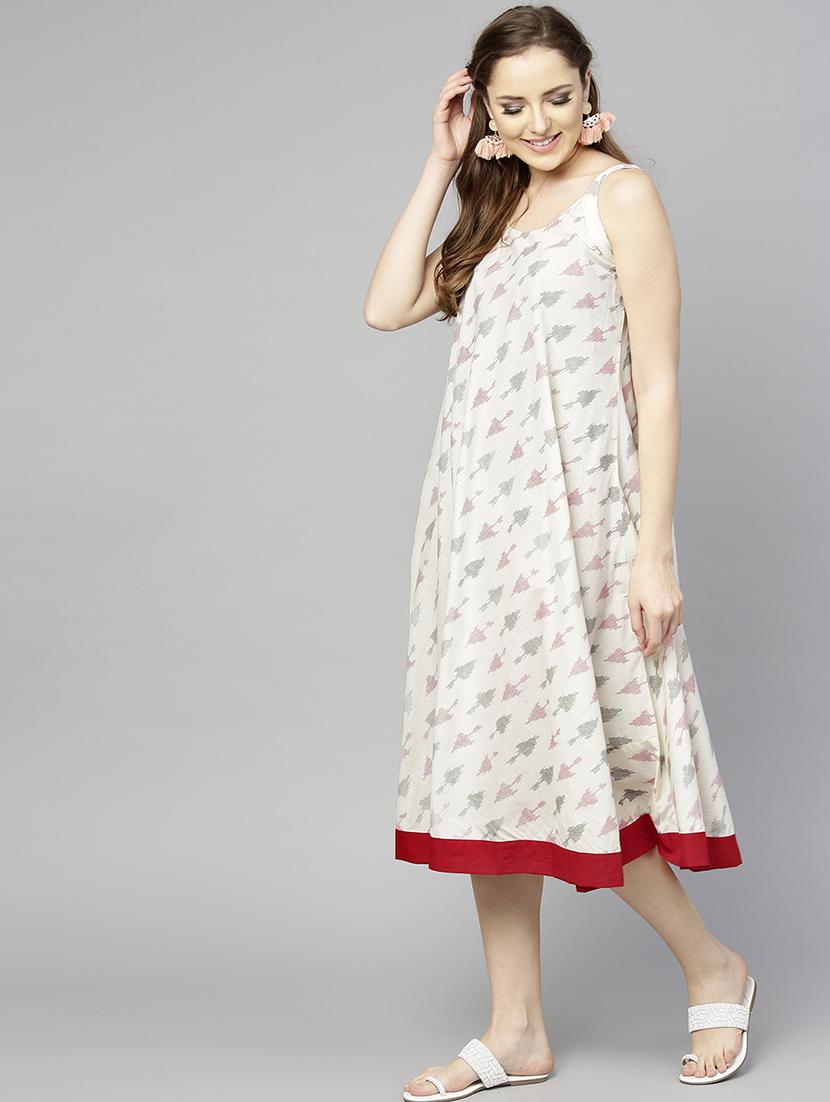 contrast binding a-line dress - 15857168 - Zoom Image - 2