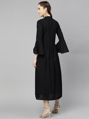 flared bell sleeves dress - 15857174 - Standard Image - 3