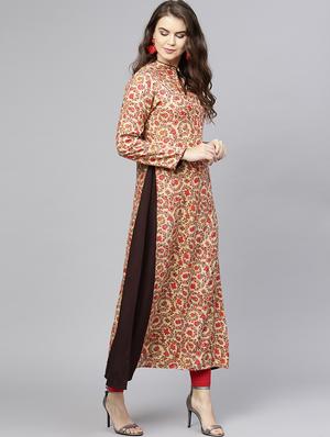 a-line printed kurta - 15857175 - Standard Image - 2