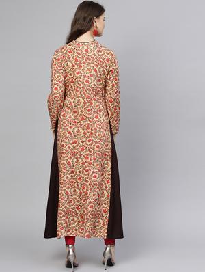 a-line printed kurta - 15857175 - Standard Image - 3