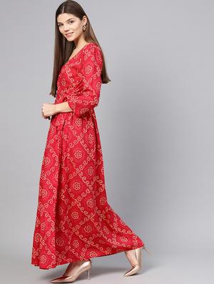 flared bandhani dress - 15857183 - Standard Image - 2