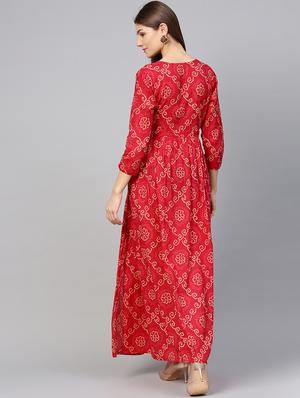 flared bandhani dress - 15857183 - Standard Image - 3