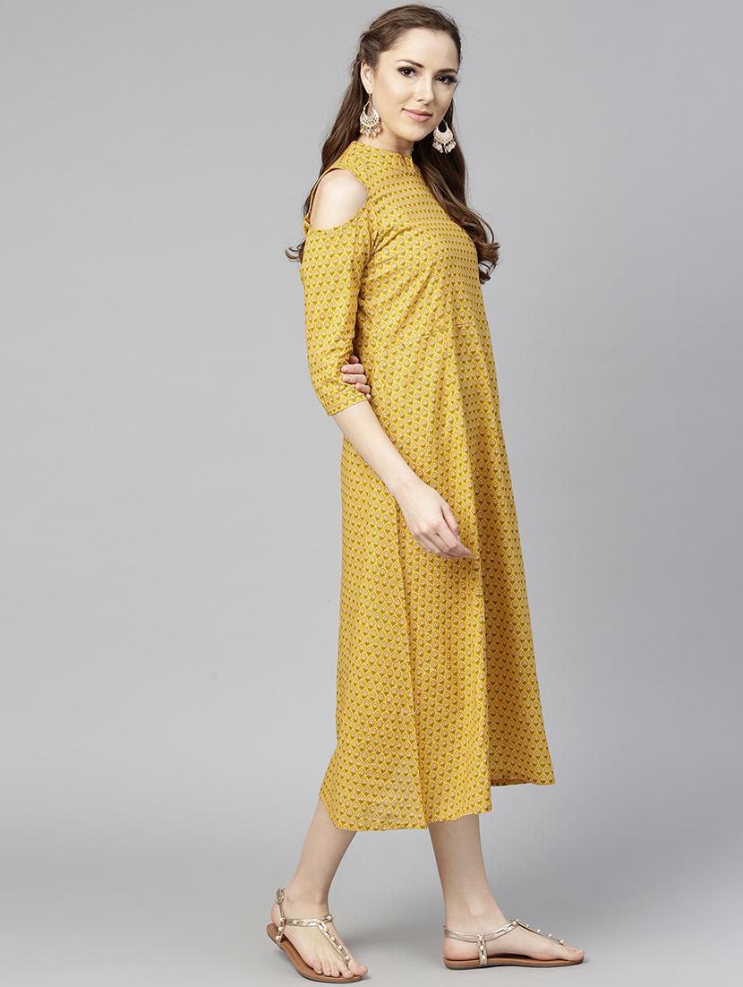 mock neck cold shoulder dress - 15857184 - Zoom Image - 2
