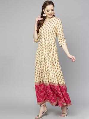 flared printed dress - 15857185 - Standard Image - 2