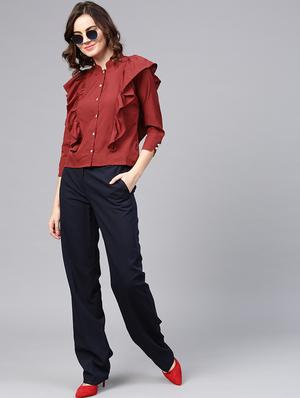 button up ruffled top - 15857193 - Standard Image - 4