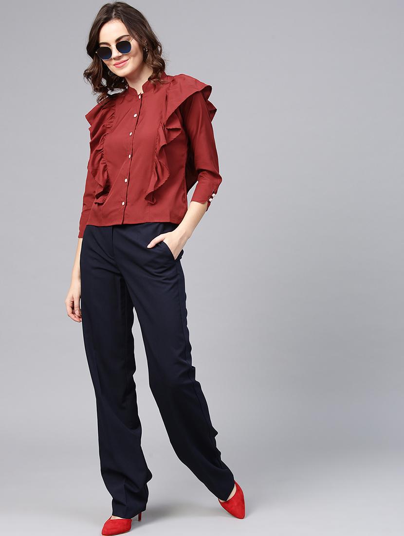 button up ruffled top - 15857193 - Zoom Image - 4