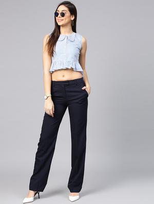 button up striped asymmetric crop top - 15857197 - Standard Image - 4