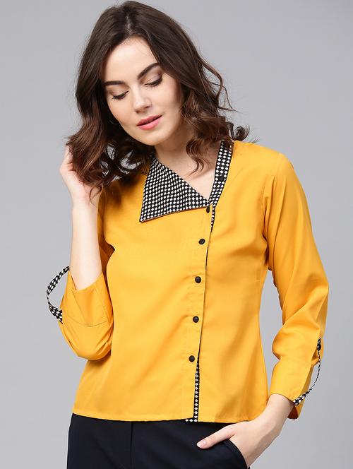 checkered paneled button up top - 15857200 - Standard Image - 1