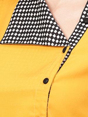 checkered paneled button up top - 15857200 - Standard Image - 5