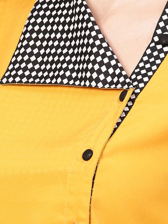 checkered paneled button up top - 15857200 - Zoom Image - 5