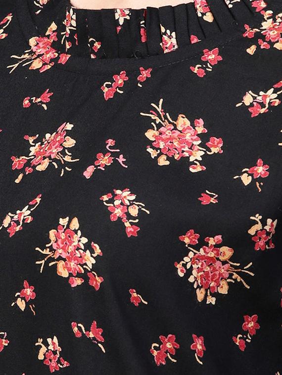 frill trim floral top - 15857213 - Zoom Image - 5