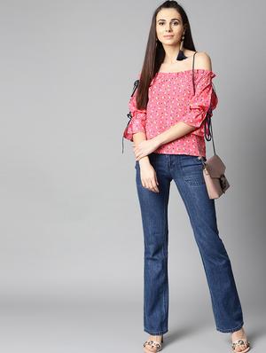 tie up detail off shoulder top - 15857216 - Standard Image - 4