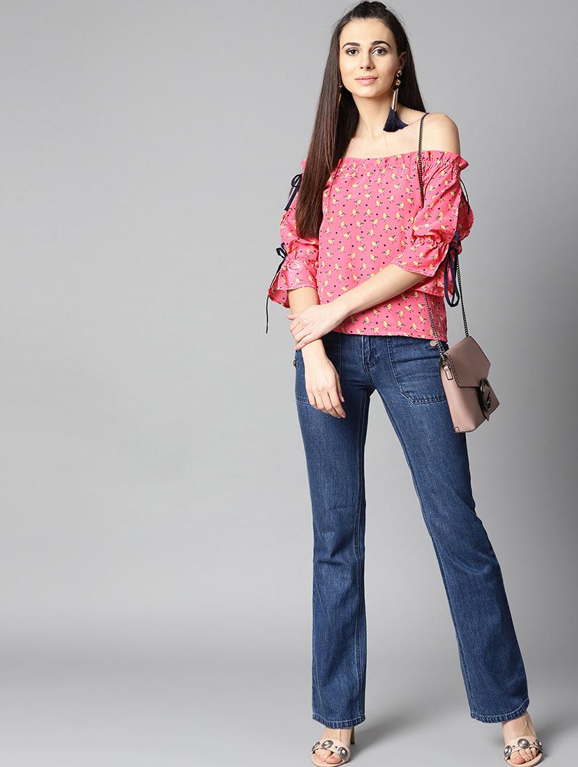 tie up detail off shoulder top - 15857216 - Zoom Image - 4