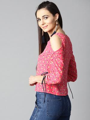 cold shouder ruched sleeved top - 15857217 - Standard Image - 3