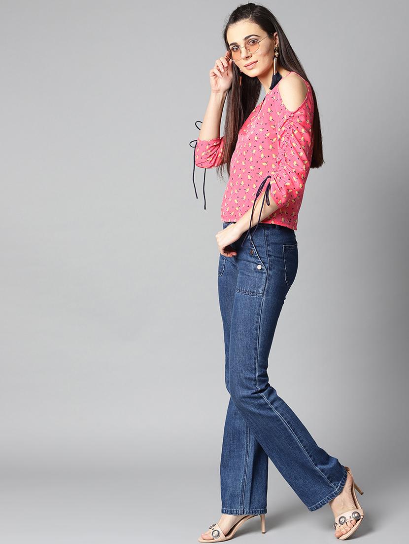 cold shouder ruched sleeved top - 15857217 - Zoom Image - 4
