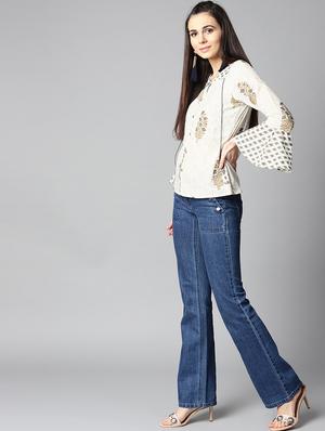 bell sleeved button up top - 15857218 - Standard Image - 4