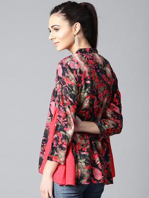 mesh paneled button up top - 15857220 - Standard Image - 3