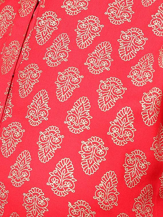 foil printed kurta with palazzo set - 15857237 - Zoom Image - 5