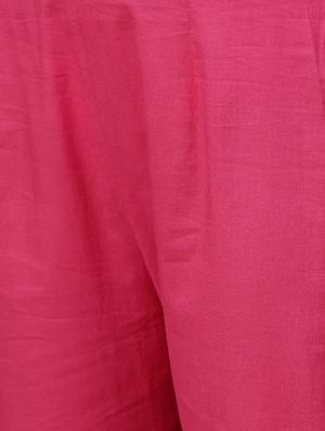 fuchsia gota patt kurta with palazzo set - 15857251 - Standard Image - 4