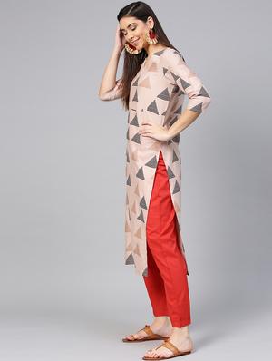 geometric printed kurta palazzo set - 15857252 - Standard Image - 2