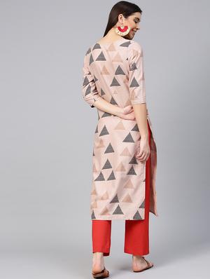 geometric printed kurta palazzo set - 15857252 - Standard Image - 3