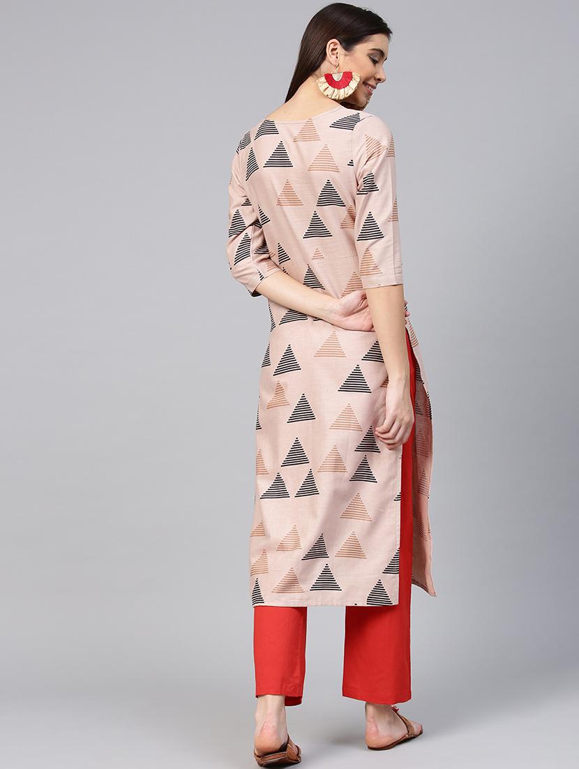geometric printed kurta palazzo set - 15857252 - Zoom Image - 3