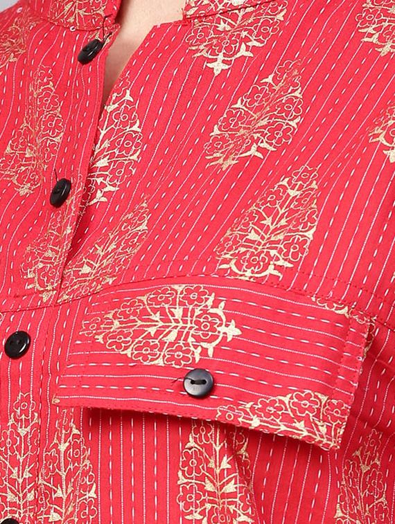 foil printed kurta with palazzo set - 15857256 - Zoom Image - 4