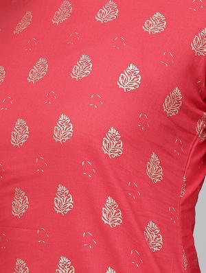 foil printed kurta with skirt set - 15857259 - Standard Image - 5