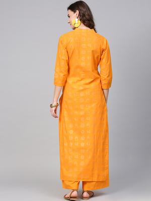 foil printed kurta palazzo set - 15857263 - Standard Image - 3