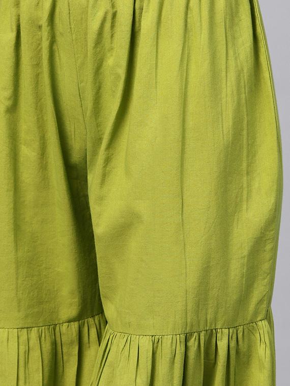 printed high-low kurta with sharara set - 15857272 - Zoom Image - 5
