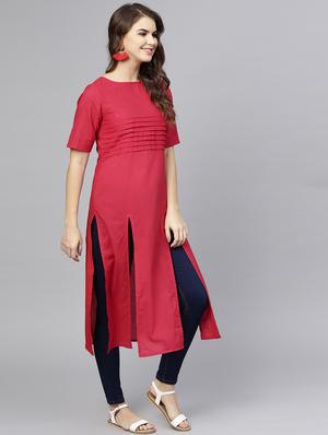 solid straight kurta - 15857274 - Standard Image - 2