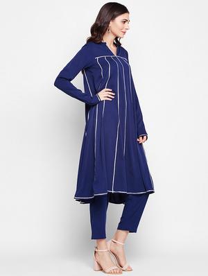 gota patti kurta with pant set - 15857415 - Standard Image - 2