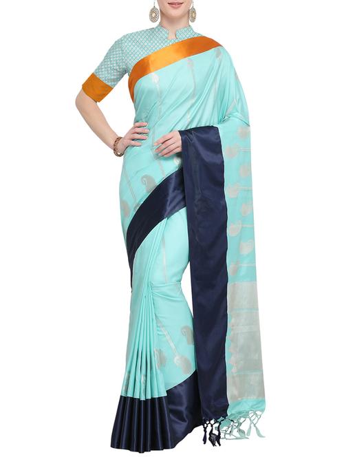 self design banarasi saree with blouse - 15857752 - Standard Image - 1