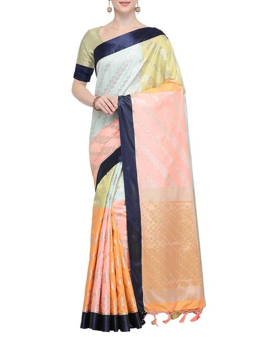 self design banarasi saree with blouse - 15857761 - Standard Image - 1