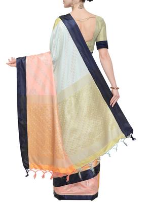 self design banarasi saree with blouse - 15857761 - Standard Image - 2