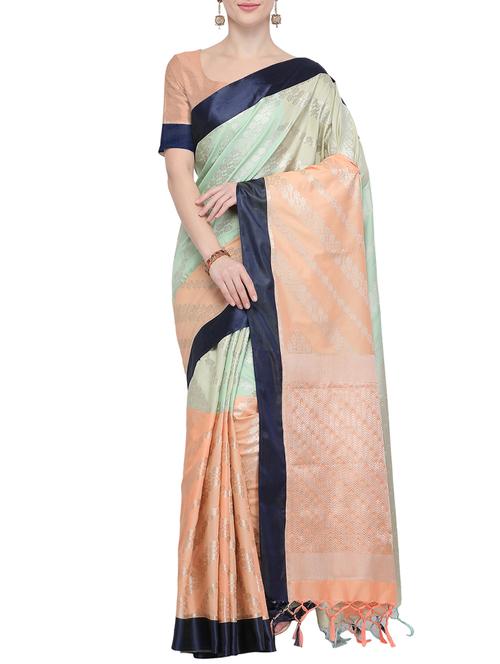 self design banarasi saree with blouse - 15857763 - Standard Image - 1