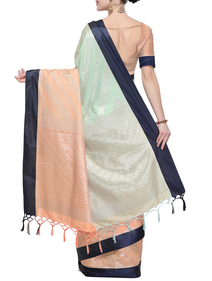 self design banarasi saree with blouse - 15857763 - Zoom Image - 2