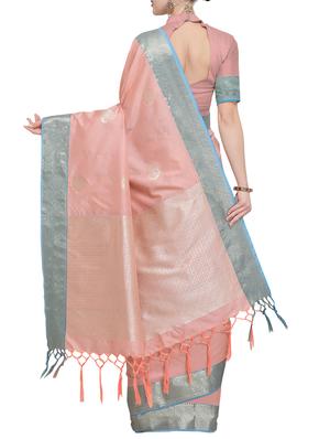 self design banarasi saree with blouse - 15857783 - Standard Image - 2