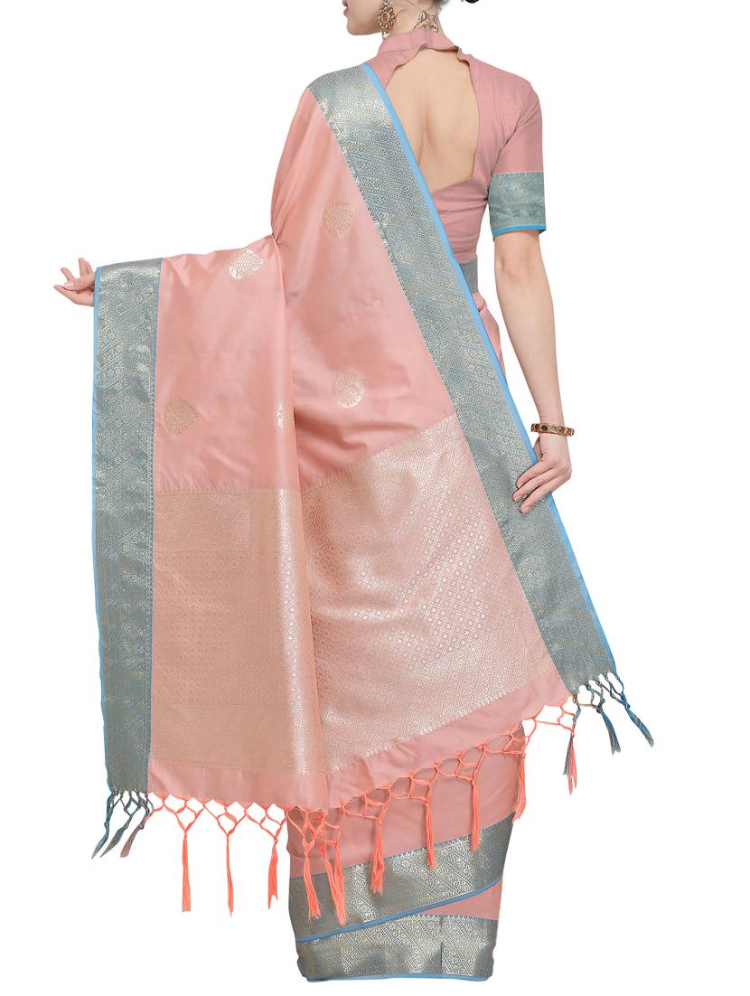 self design banarasi saree with blouse - 15857783 - Zoom Image - 2