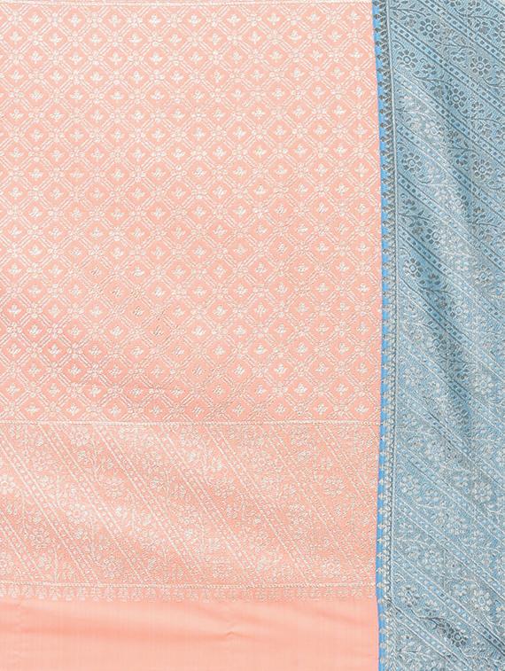 self design banarasi saree with blouse - 15857787 - Zoom Image - 4