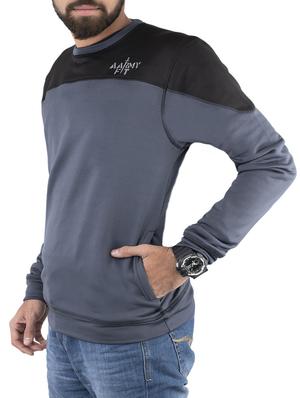 grey color block sweatshirt - 15858314 - Standard Image - 2