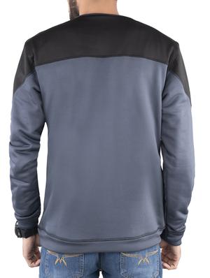 grey color block sweatshirt - 15858314 - Standard Image - 3