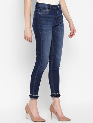 frayed hem stone washed jeans - 15858317 - Standard Image - 2
