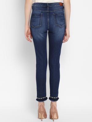 frayed hem stone washed jeans - 15858317 - Standard Image - 3